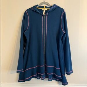 Matilda Jane "Be Present" full-zip hoodie with a ruffle hem